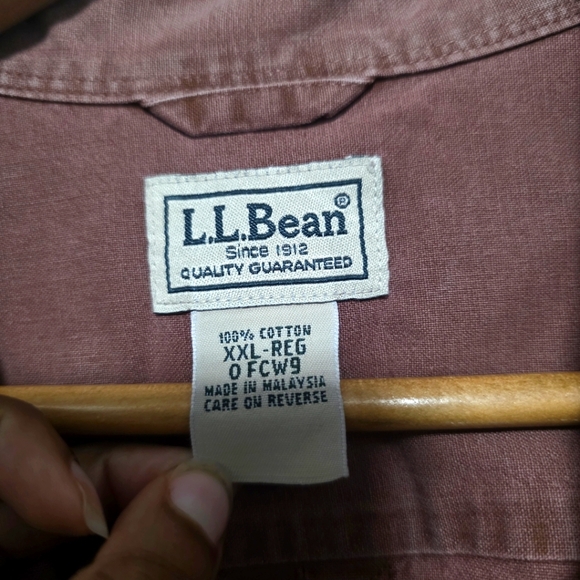L.L. Bean Button Up 100% Cotton Faded Brown 2XL - Picture 2 of 4